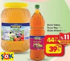 BİZİM VATAN TURŞU YAP 3 L / ÜZÜM SİRKESİ 2 L